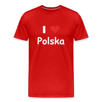 J'aime Polska - T-shirt bio Premium Homme - rouge - Devant - Damien (186cm)