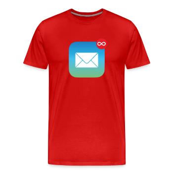 Mail Unendlich Arbeit | Immer genug zu tun - Männer Premium Bio T-Shirt - Rot - Vorne - Damien (186cm)
