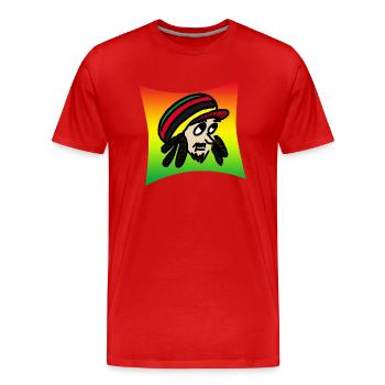 Rastafarian Head avec Reggea Couleurs, Dreads & Beanie - T-shirt bio Premium Homme - rouge - Devant - Damien (186cm)