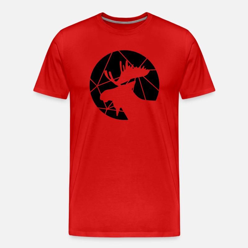 Moose grid pattern - Men's Premium Organic T-Shirt - red