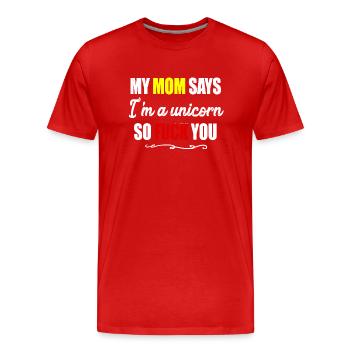Licorne licorne - T-shirt bio Premium Homme - rouge - Devant - Damien (186cm)