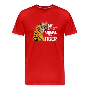 Tiger ist mein Spirit Tier - Männer Premium Bio T-Shirt - Rot - Vorne - Damien (186cm)