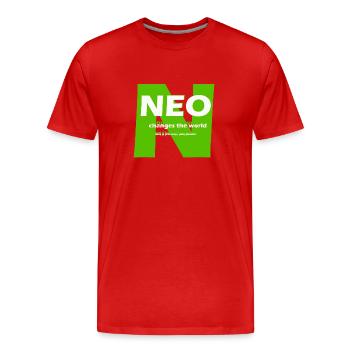Neo changes the world - T-shirt bio Premium Homme - rouge - Devant - Damien (186cm)