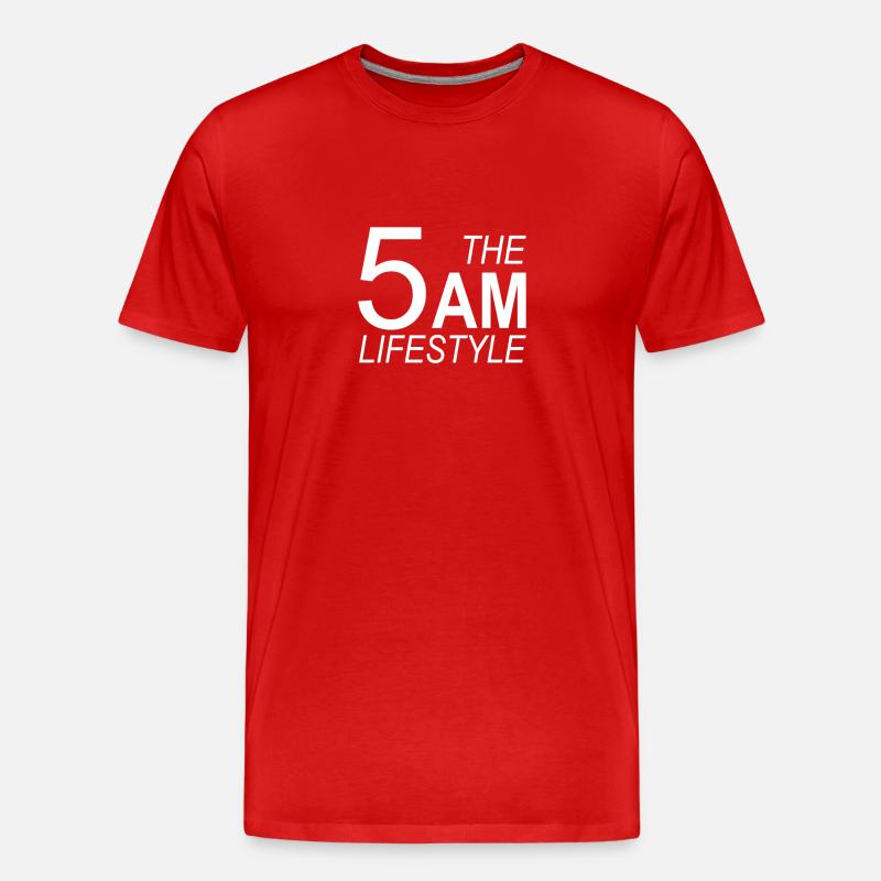 Der 5 Uhr Lebensstil - Männer Premium Bio T-Shirt - Rot