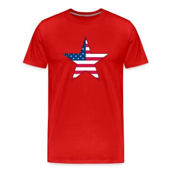 Étoile américaine - T-shirt bio Premium Homme - rouge - Devant - Damien (186cm)