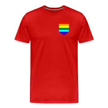 Poche de poitrine LGTB LGTB Pride Gay - T-shirt bio Premium Homme - rouge - Devant - Damien (186cm)