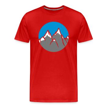 button circle round climber climbing mountains high - Men's Premium Organic T-Shirt - red - Front - Damien (186cm)