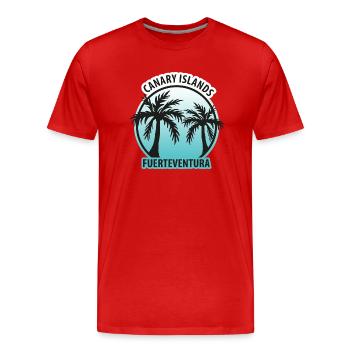Canary Islands Fuerteventura palm trees - Men's Premium Organic T-Shirt - red - Front - Damien (186cm)