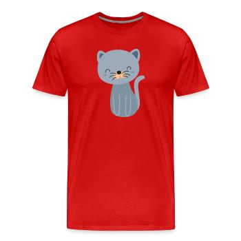 Chat chat - T-shirt bio Premium Homme - rouge - Devant - Damien (186cm)