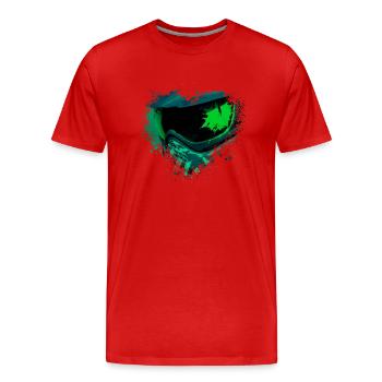 Paintball Splatter Fleck Splash Piqûre coeur - T-shirt bio Premium Homme - rouge - Devant - Damien (186cm)