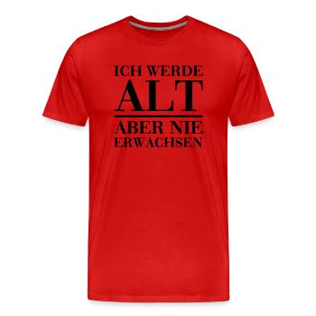 funny - Men's Premium Organic T-Shirt - red - Front - Damien (186cm)