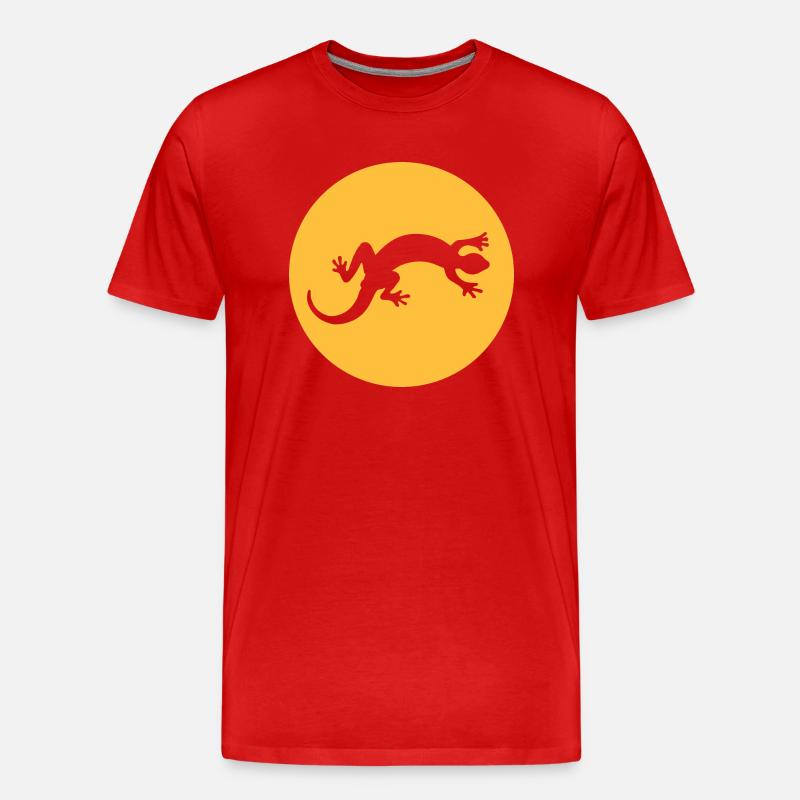 Gecko Salamander Eidechse - Männer Premium Bio T-Shirt - Rot