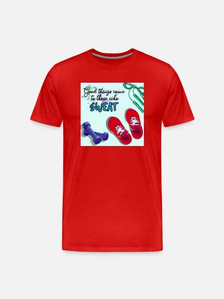 GOOD THINGS COME with fitness - Men's Premium Organic T-Shirt - red
