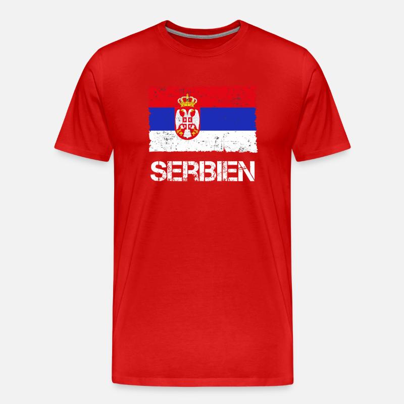 Serbien - Männer Premium Bio T-Shirt - Rot