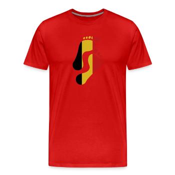 Belgien Flagge Fußabdruck - Männer Premium Bio T-Shirt - Rot - Vorne - Damien (186cm)