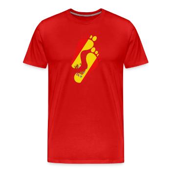 Spanien Flagge Fußabdruck - Männer Premium Bio T-Shirt - Rot - Vorne - Damien (186cm)