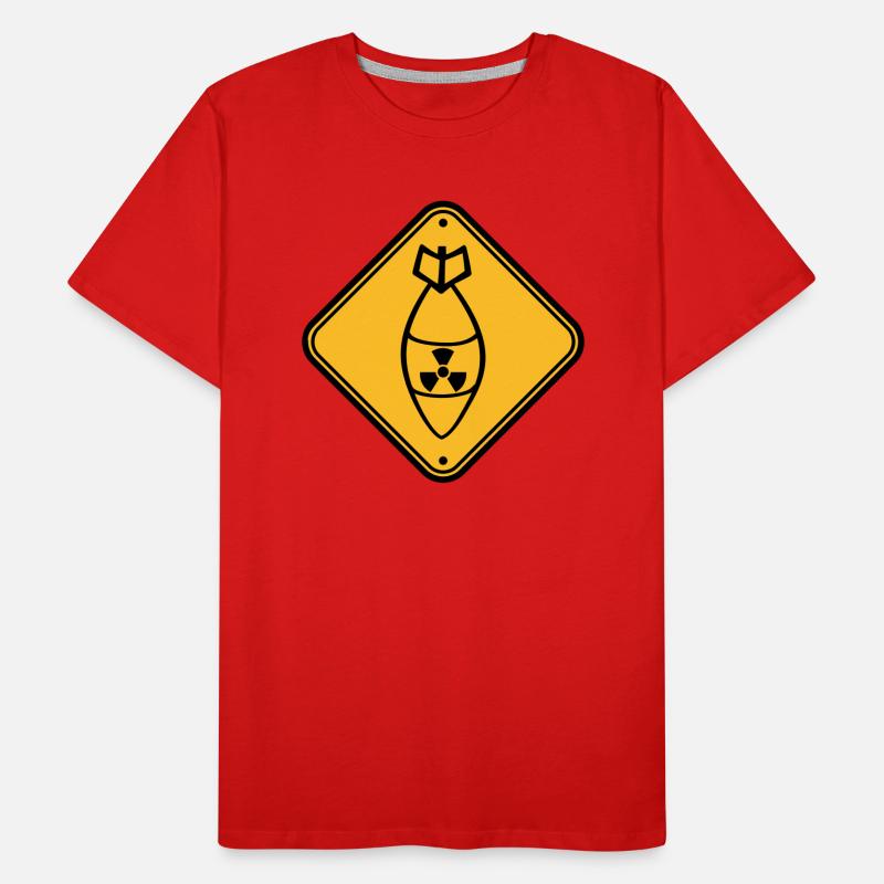 bouclier danger attention attention bombe atomique T-shirt bio Premium Homme