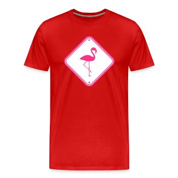 warnung hinweis achtung vorsicht schild danger fla - Männer Premium Bio T-Shirt - Rot - Vorne - Damien (186cm)