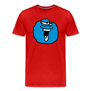 ball circle around laughing face head monster funny - Men's Premium Organic T-Shirt - red - Front - Damien (186cm)