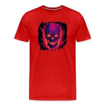 adult clothing fingers bday geek - Männer Premium Bio T-Shirt - Rot - Vorne - Damien (186cm)