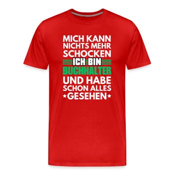 Comptable non choquable - T-shirt bio Premium Homme - rouge - Devant - Damien (186cm)