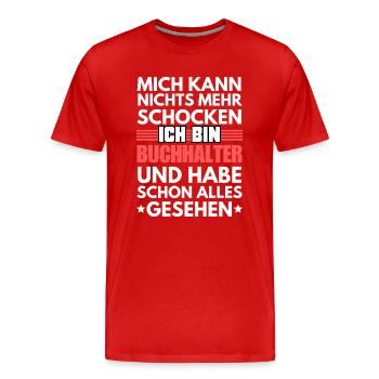 Comptable non choquable - T-shirt bio Premium Homme - rouge - Devant - Damien (186cm)