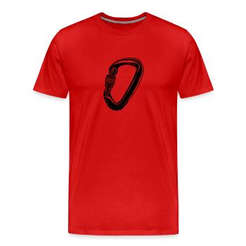Mousqueton d’escalade - T-shirt d’escalade - T-shirt bio Premium Homme - rouge - Devant - Damien (186cm)