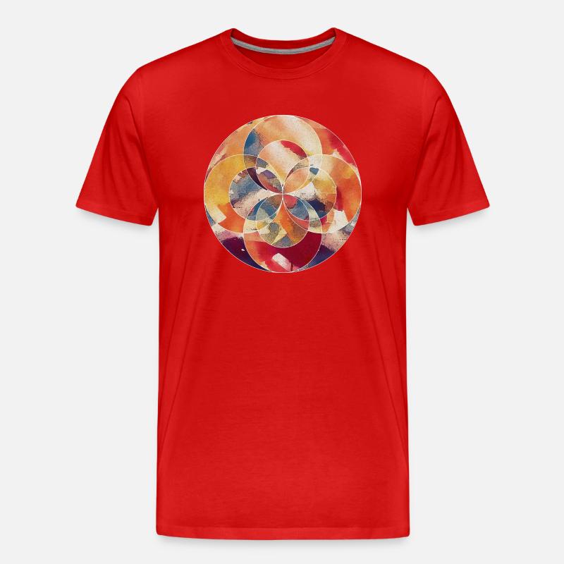 Abstract Circle - Männer Premium Bio T-Shirt - Rot