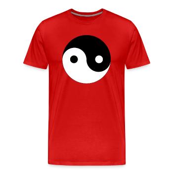 Yin Yang - Männer Premium Bio T-Shirt - Rot - Vorne - Damien (186cm)