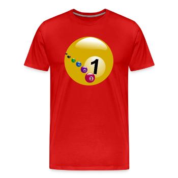 pool billards billiards snooker queue ball sport14 - Männer Premium Bio T-Shirt - Rot - Vorne - Damien (186cm)