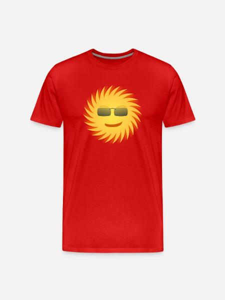 Sun with sunglasses. Gift - Men's Premium Organic T-Shirt - red