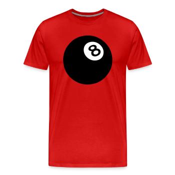 schwarz 8 Ball Pool 502 - Männer Premium Bio T-Shirt - Rot - Vorne - Damien (186cm)
