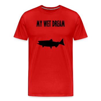 meinen feuchten Traum fischen 4 - Männer Premium Bio T-Shirt - Rot - Vorne - Damien (186cm)
