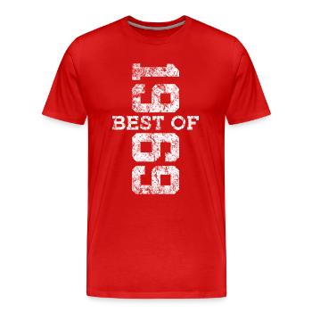57TH BIRTHDAY BEST OF 1969 - Men's Premium Organic T-Shirt - red - Front - Damien (186cm)