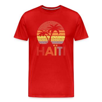 Haiti - Men's Premium Organic T-Shirt - red - Front - Damien (186cm)