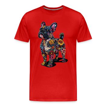 Bulldogge - Männer Premium Bio T-Shirt - Rot - Vorne - Damien (186cm)