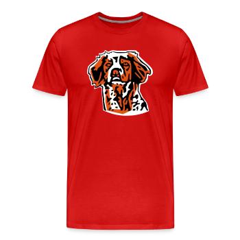 Brittany Spaniel - Men's Premium Organic T-Shirt - red - Front - Damien (186cm)