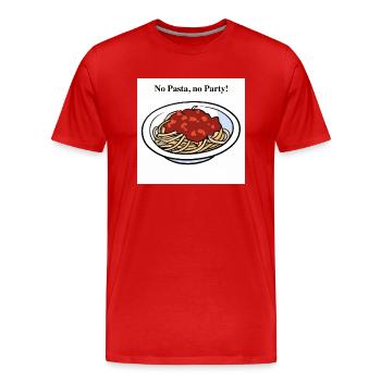 Spaghetti bolognaise (Pas de pâtes, pas de fête!) - T-shirt bio Premium Homme - rouge - Devant - Damien (186cm)