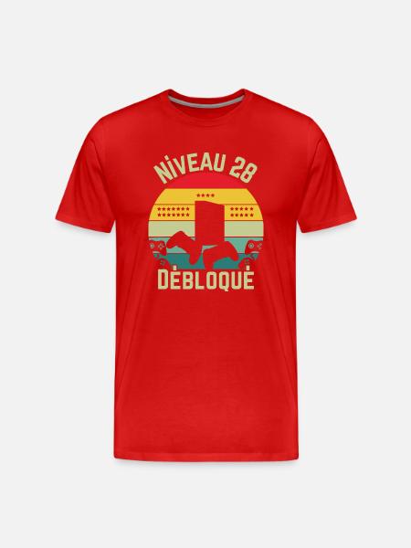 Level 28 Unlocked - Men's Premium Organic T-Shirt - red