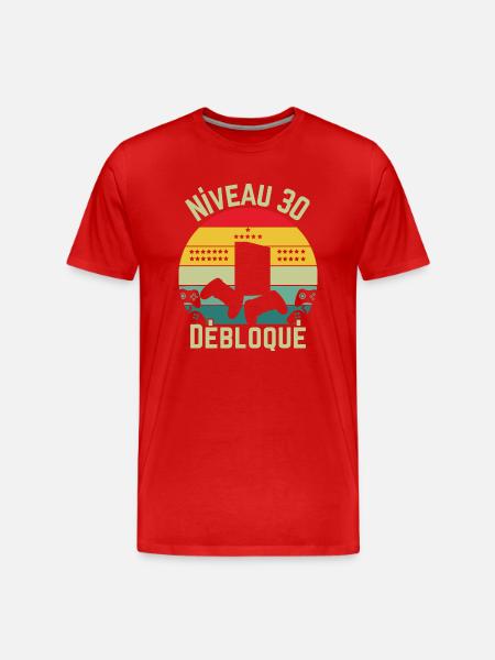 Level 30 freigeschaltet - Männer Premium Bio T-Shirt - Rot