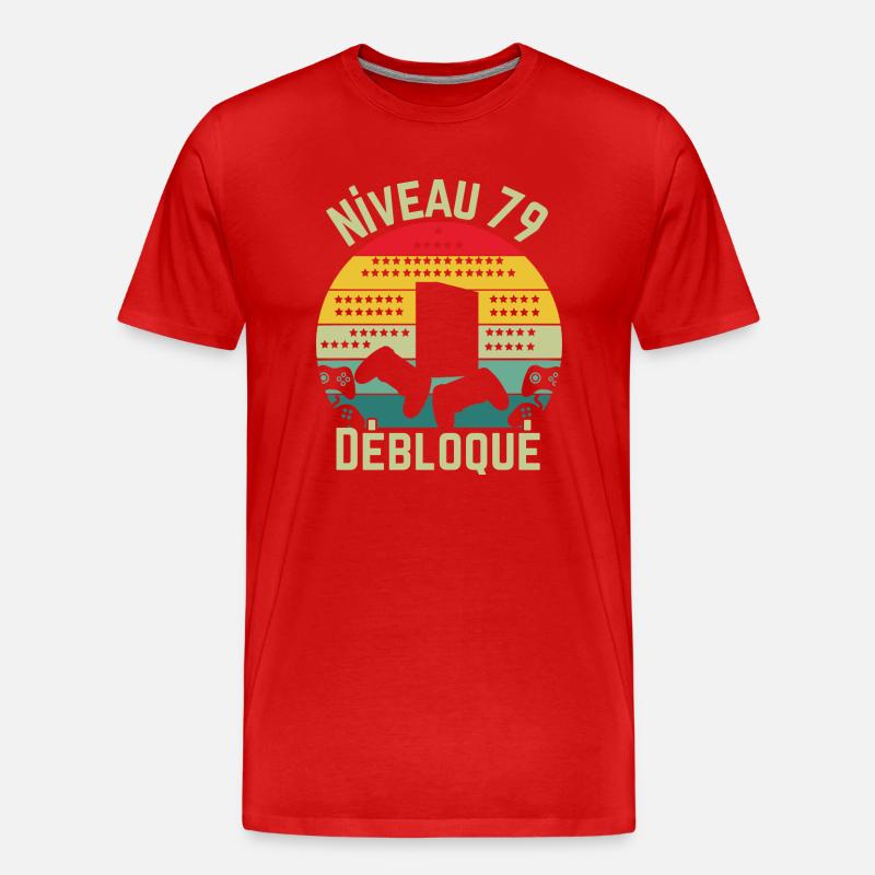 Level 79 Losgelöst - Männer Premium Bio T-Shirt - Rot