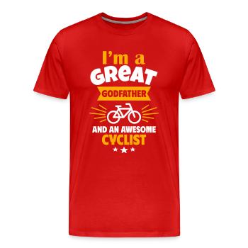 Great godfather and super cyclist - Men's Premium Organic T-Shirt - red - Front - Damien (186cm)