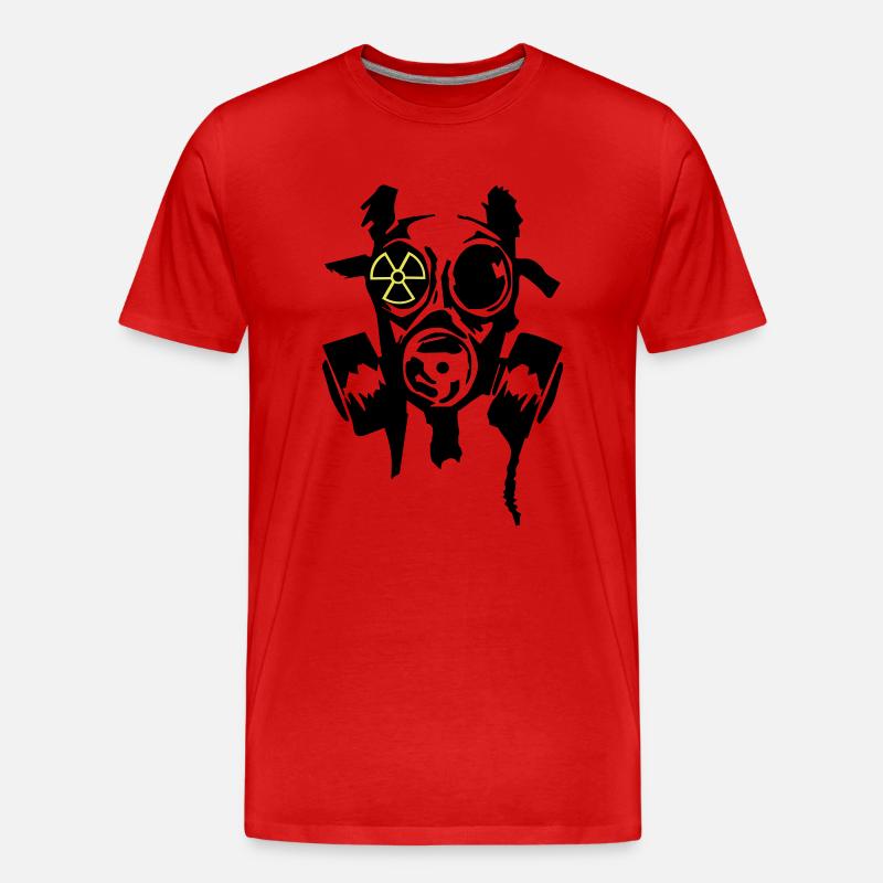 bad_gasmask_radioactiv2 - Männer Premium Bio T-Shirt - Rot