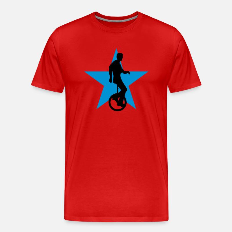 einradfahrer_2c - Männer Premium Bio T-Shirt - Rot