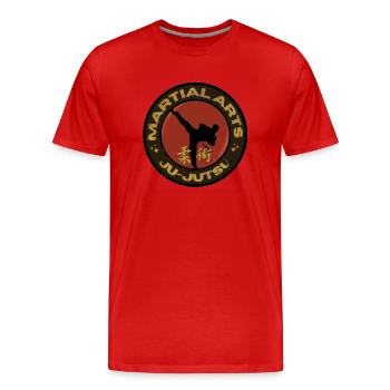 Ju-Jutsu - Men's Premium Organic T-Shirt - red - Front - Damien (186cm)