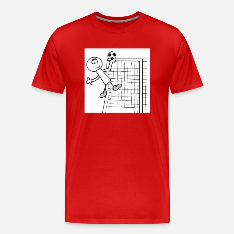 Fussballcomic - Männer Premium Bio T-Shirt - Rot