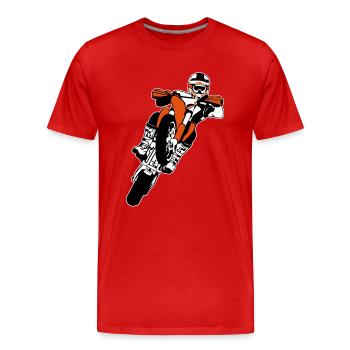 Supermoto - Männer Premium Bio T-Shirt - Rot - Vorne - Damien (186cm)