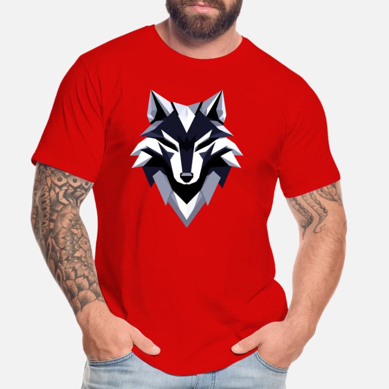 Wolf Low Poly Logo Design Männer Premium Bio T-Shirt