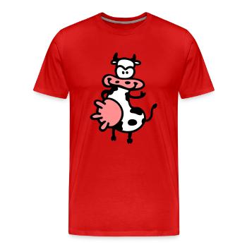 Kuh - T-shirt bio Premium Homme - rouge - Devant - Damien (186cm)