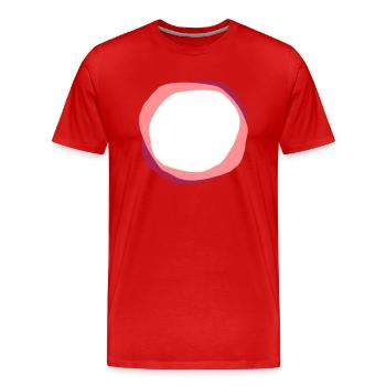 Psychedelische Kreise - Männer Premium Bio T-Shirt - Rot - Vorne - Damien (186cm)